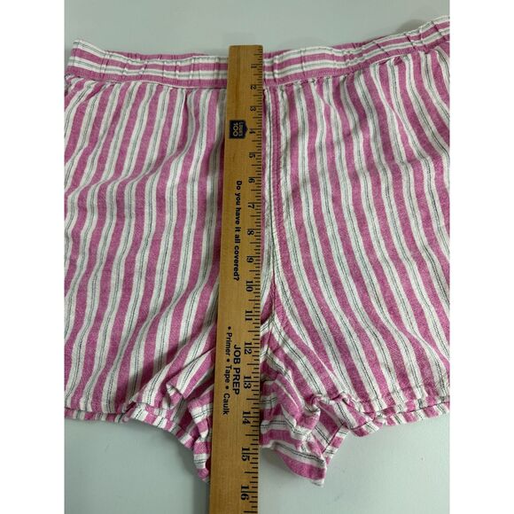 Universal Thread Linen Blend Pull On Short Pink White Stripe Women's L Large - Picture 8 of 11